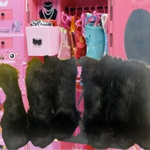 Black Faux Fur Boots